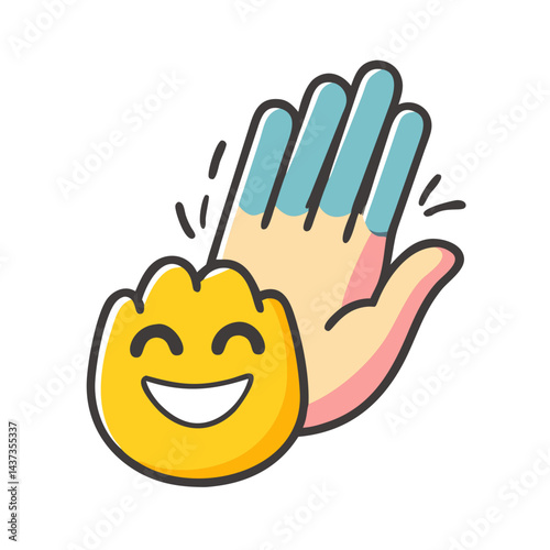 high five emoji icon, high five emoji vector illustration-simple illustration of high five emoji, perfect for high five emoji logos and icons