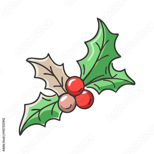 holly branch icon, holly branch vector illustration-simple illustration of holly branch, perfect for holly branch logos and icons