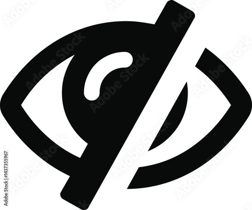 No view icon . disabled eye icon . privacy mode icon.