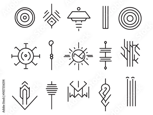 Electric Current line art icon modern clean style