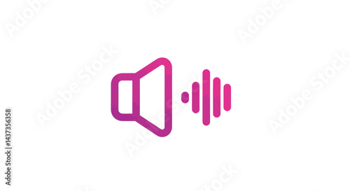 Volume up icon in vibrant gradient for audio media and sound design projects showing amplified audio signals and dynamic sound levels