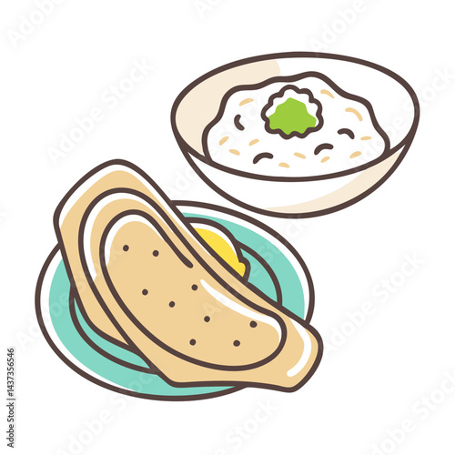 hummus and pita icon, hummus and pita vector illustration-simple illustration of hummus and pita, perfect for hummus and pita logos and icons