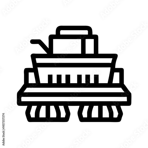 Agricultural Harvester Farming Equipment Icon Design