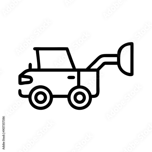 Agricultural Harvester Farming Equipment Icon Design