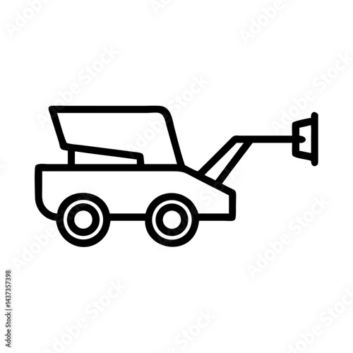 Agricultural Harvester Farming Equipment Icon Design