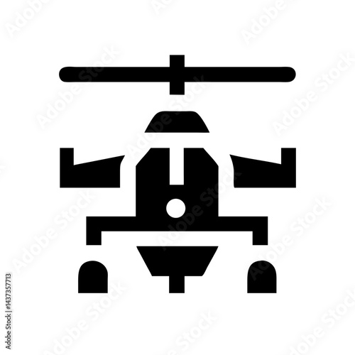 Attack Helicopter Military Aircraft Icon Design