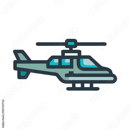 Attack Helicopter Military Aircraft Icon Design