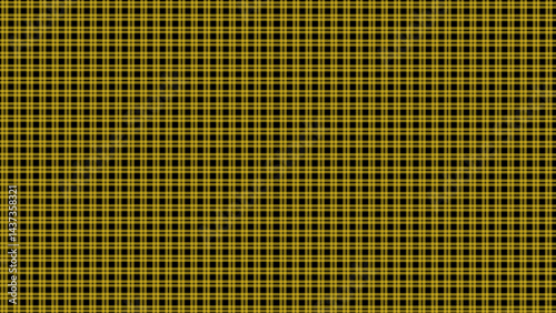 Black and yellow plaid fabric texture background. Plaid classic checkered seamless pattern.