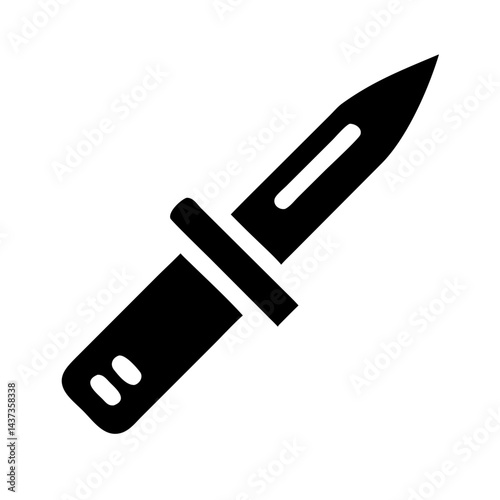 Combat Knife with Sheath Weapon Icon Design