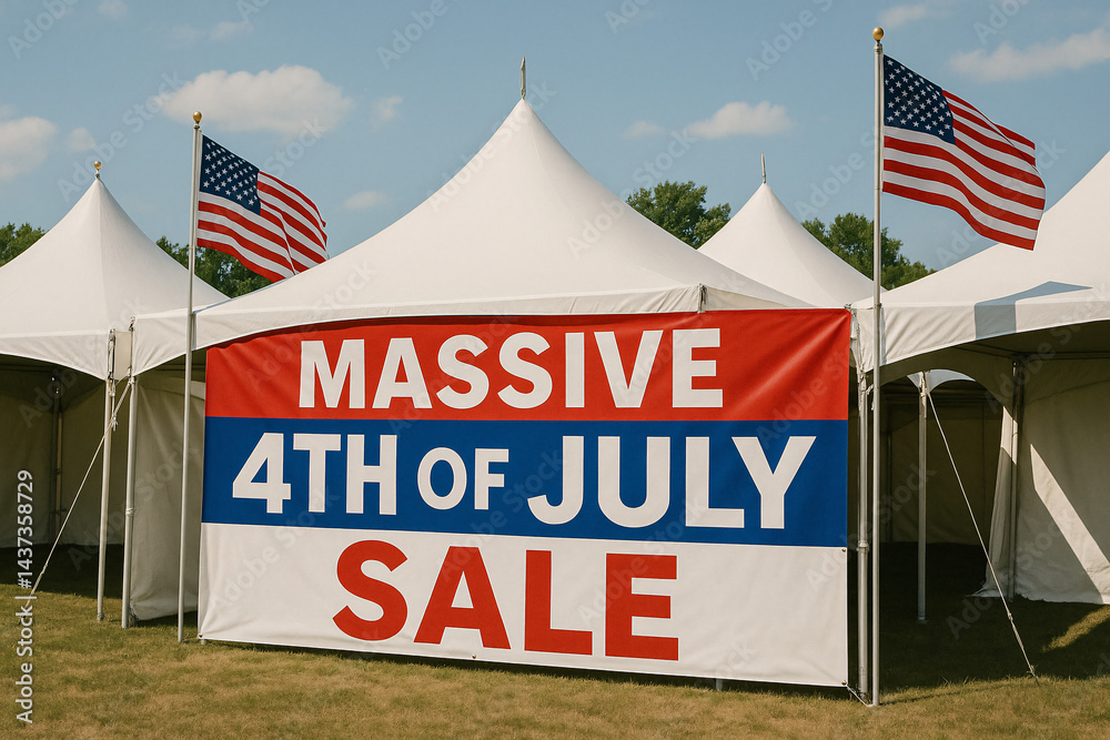 Fototapeta premium 4th of July Massive Sale Banner