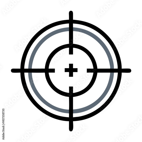 Crosshair Sniper Scope Aiming Icon Design