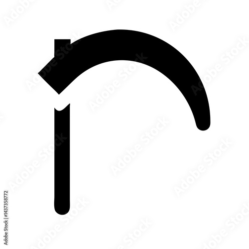 Curved Hand Scythe Farming Tool Icon Design