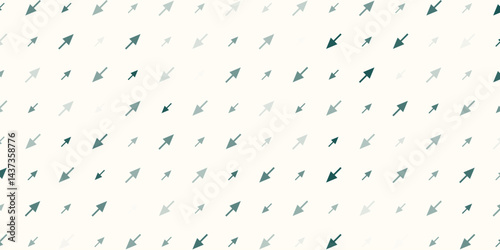 Seamless background pattern of evenly spaced white double arrow symbols of different sizes and opacity. Vector illustration on dark blue background with stars