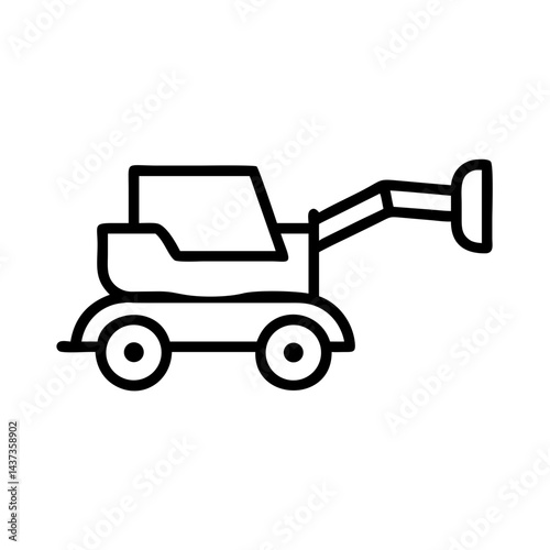Farming Combine Harvester Agricultural Machine Icon Design