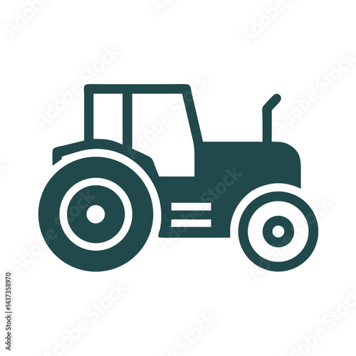 Farm Tractor Vehicle Farming Icon Design