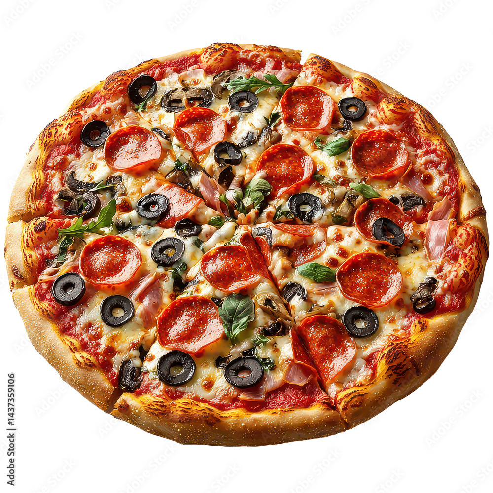 Classic pizza png rustic crust pizza png cheesy slice png pepperoni pizza png 3d italian dish png transparent background image