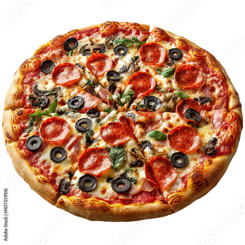 Obraz na płótnie Classic pizza png rustic crust pizza png cheesy slice png pepperoni pizza png 3d italian dish png transparent background image w salonie
