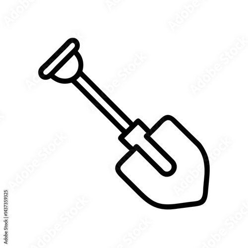 Garden Spade Shovel Digging Tool Icon Design