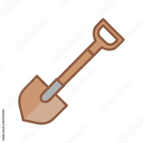 Garden Spade Shovel Digging Tool Icon Design