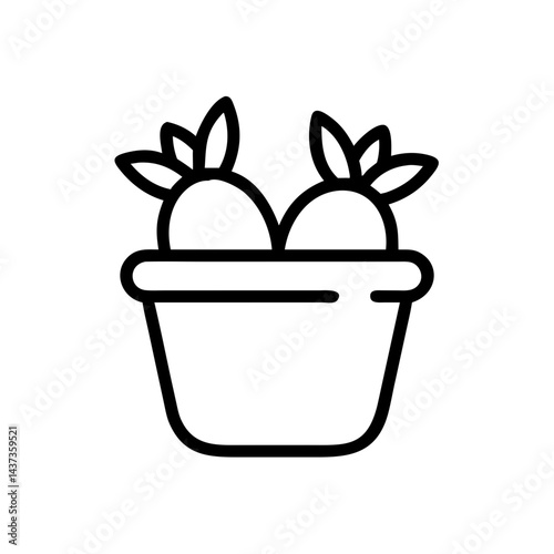 Harvest Basket Full of Produce Icon Design