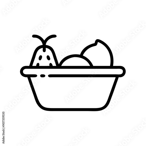 Harvest Basket Full of Produce Icon Design