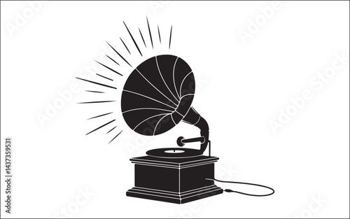 old gramophone isolated on white background