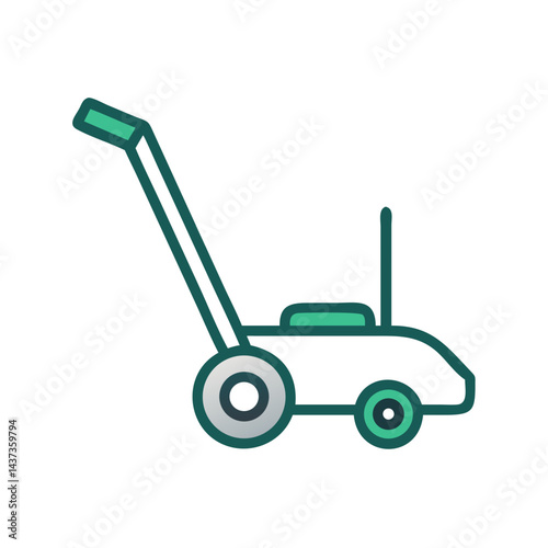 Lawn Mower Cutter Gardening Tool Icon Design