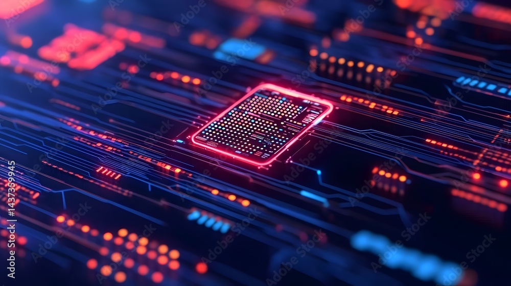 Obraz premium Innovative Digital Workspace Concept with Intelligence Technology