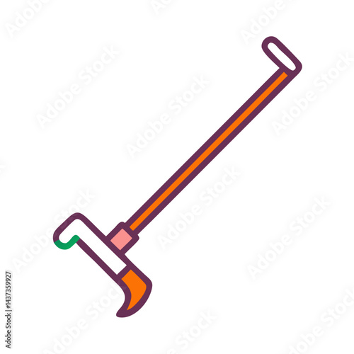 Long Handle Hoe Gardening Tool Icon Design