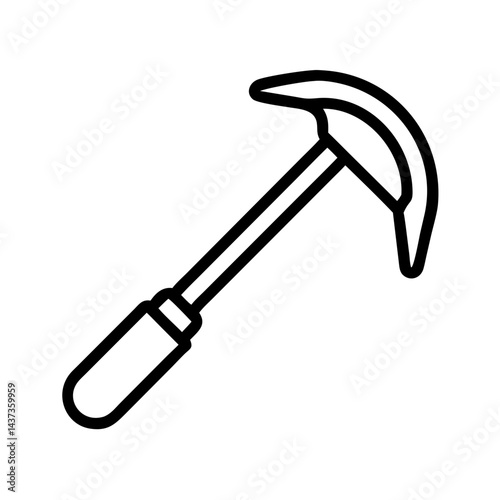 Long Handle Hoe Gardening Tool Icon Design