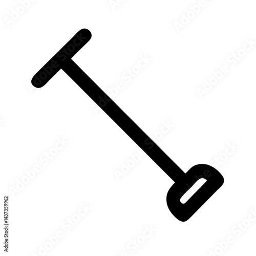 Long Handle Hoe Gardening Tool Icon Design