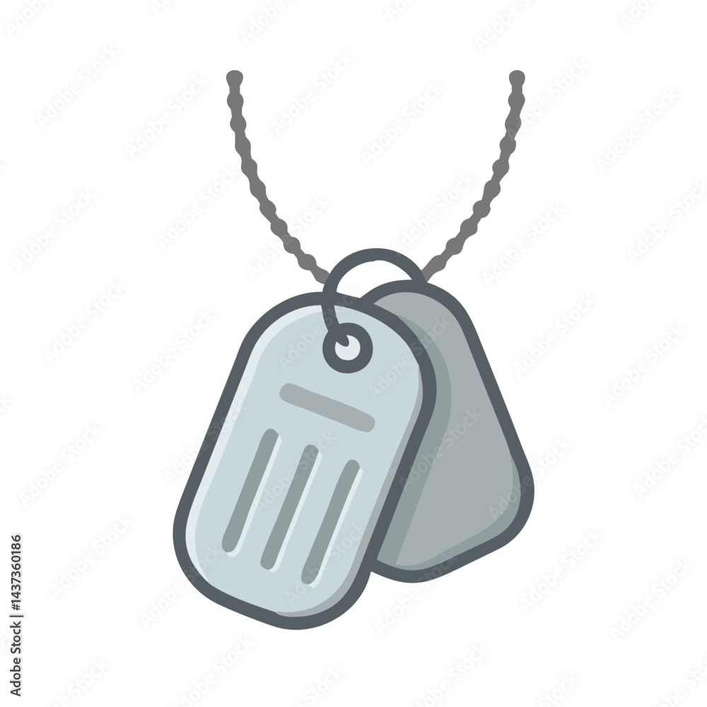 Fototapeta premium Military Dog Tags Identification Icon Design