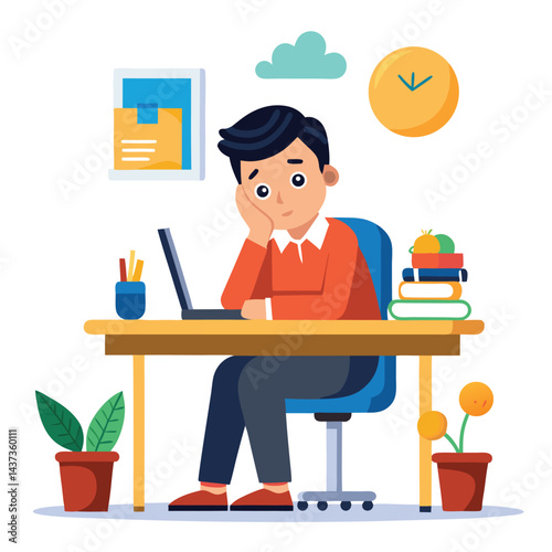 Stressed, tired and overworked male entrepreneur with debt issues at home. Young frustrated caucasian man unhappy about an email on his laptop and feeling sad, depressed and anxious in his house