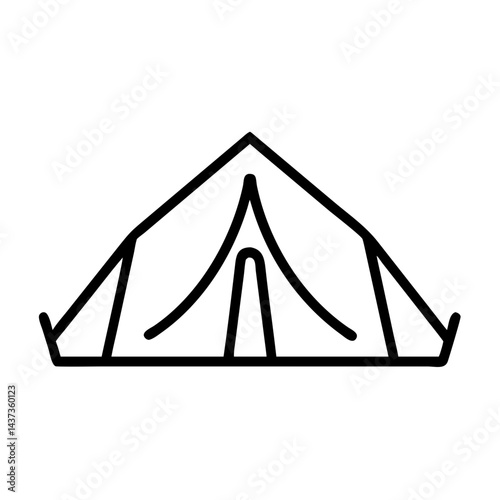 Military Camp Tent Shelter Icon Design
