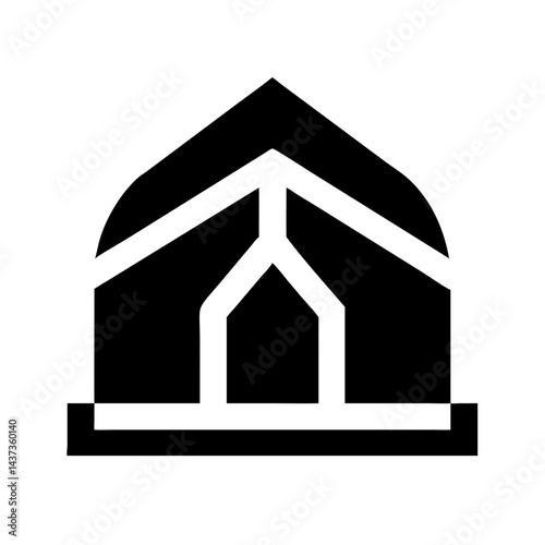 Military Camp Tent Shelter Icon Design
