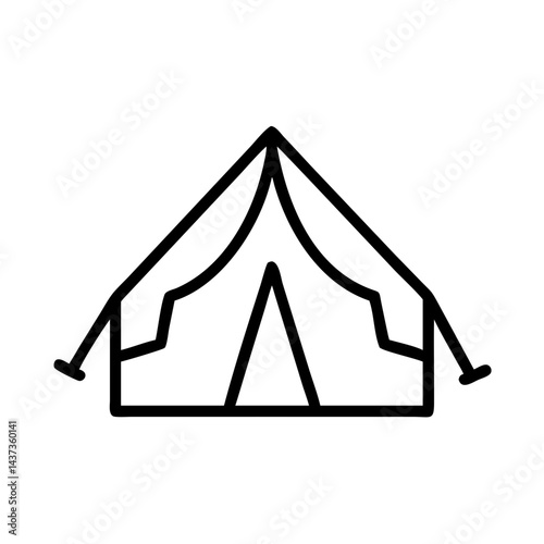 Military Camp Tent Shelter Icon Design