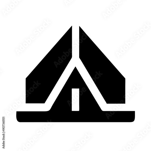Military Camp Tent Shelter Icon Design