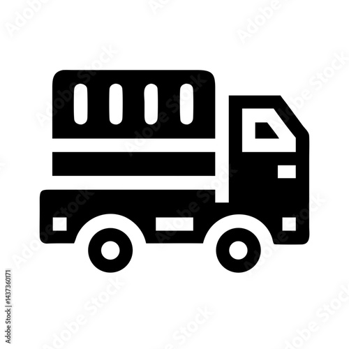 Military Cargo Truck Transport Icon Design