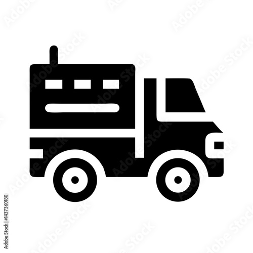 Military Cargo Truck Transport Icon Design