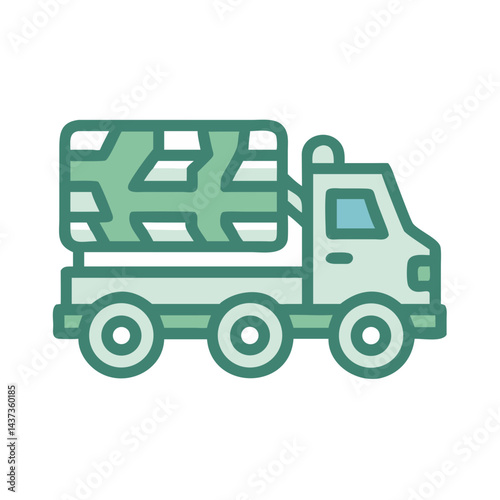 Military Cargo Truck Transport Icon Design