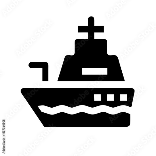 Naval Warship Vessel Military Icon Design