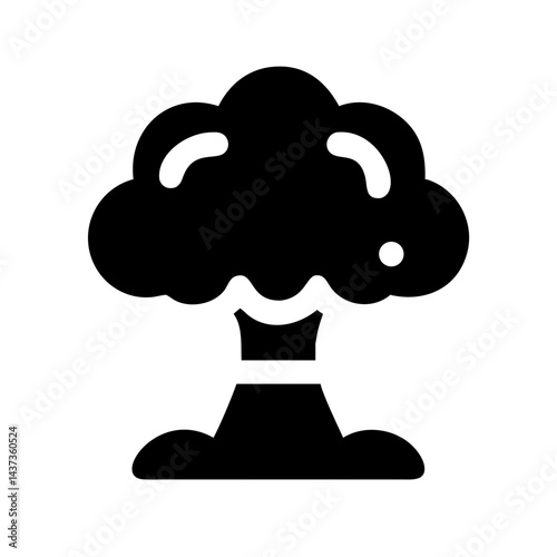 Nuclear Explosion Cloud Blast Icon Design