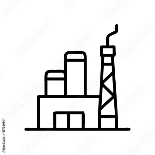 Oil Refinery Plant Industry Icon Design