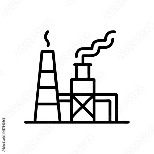 Oil Refinery Plant Industry Icon Design