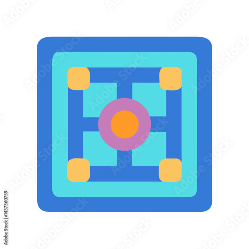 Plutonium Element Block Symbol Icon Design
