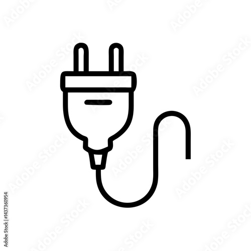 Power Plug with Cable Connection Icon Design photo
