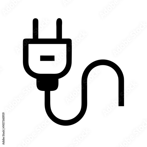 Power Plug with Cable Connection Icon Design photo