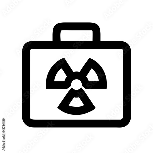 Radioactive Briefcase Symbol Warning Icon Design