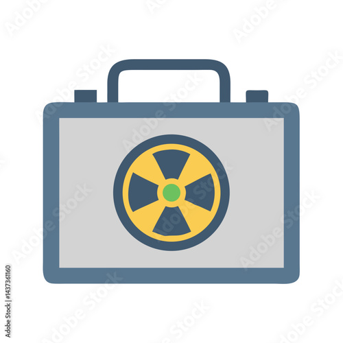 Radioactive Briefcase Symbol Warning Icon Design