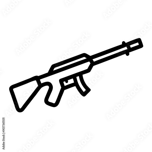 Sniper Rifle Silhouette Weapon Icon Design